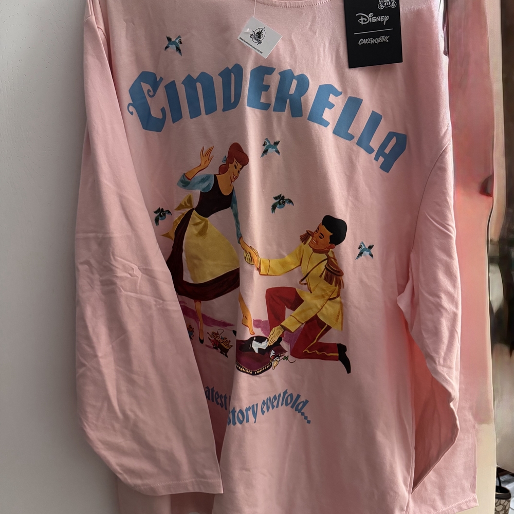 Cakeworthy Disney Cinderella 75th Anniversary long sleeve t-shirt dress. Size L